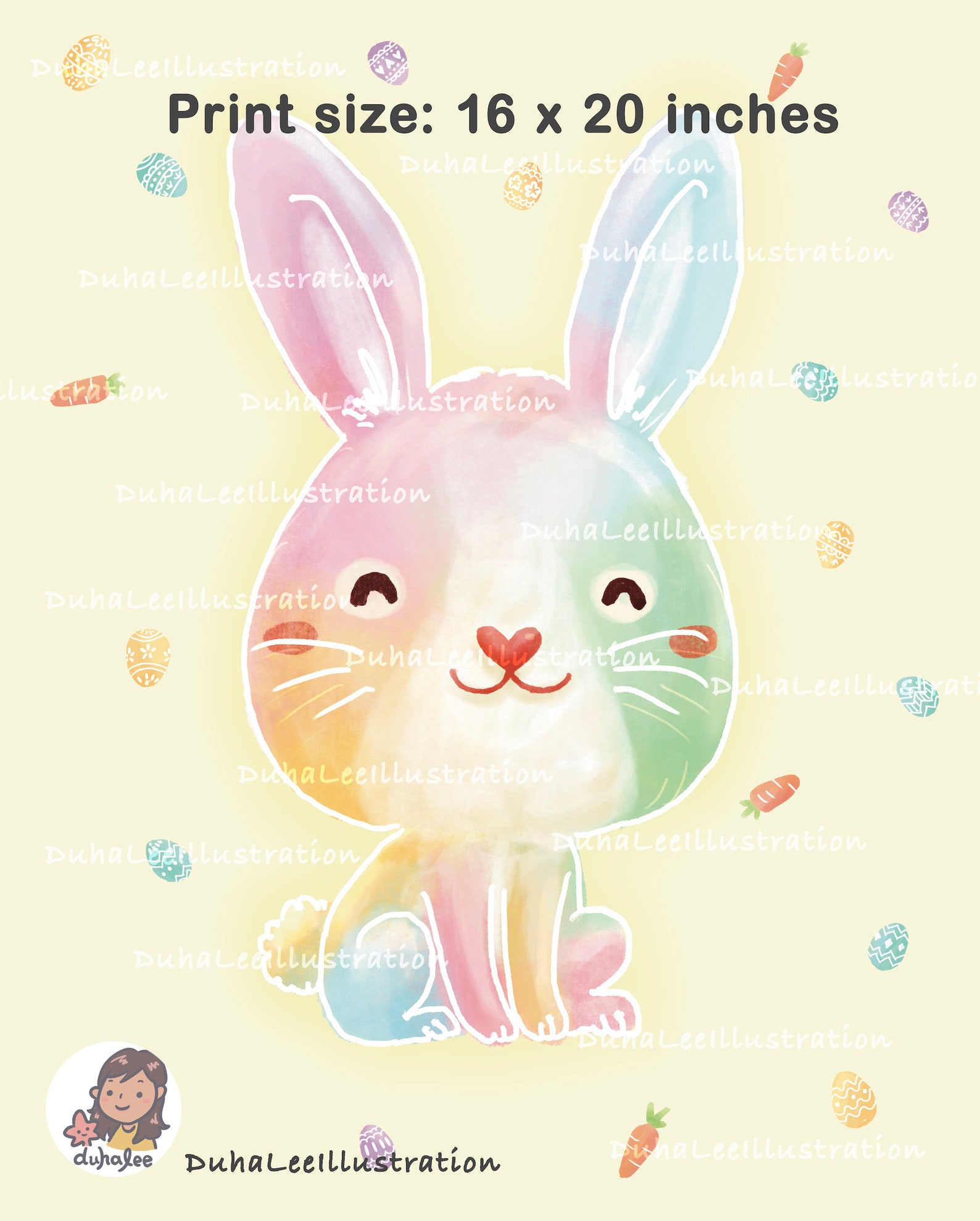 Printable Easter Bunny Nursery Kids Room Decor Pastel Animal | Etsy