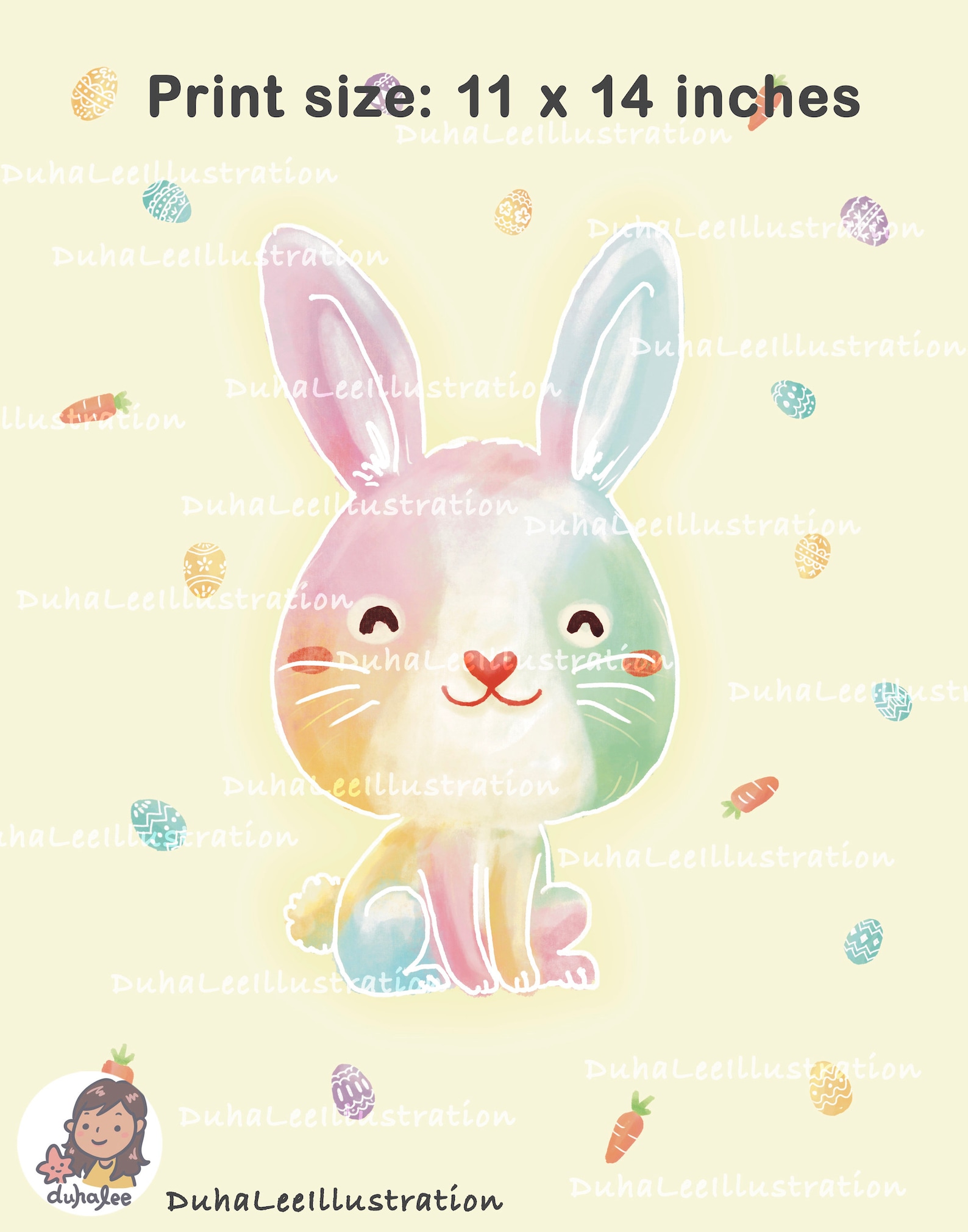 Printable Easter Bunny Nursery Kids Room Decor Pastel Animal | Etsy
