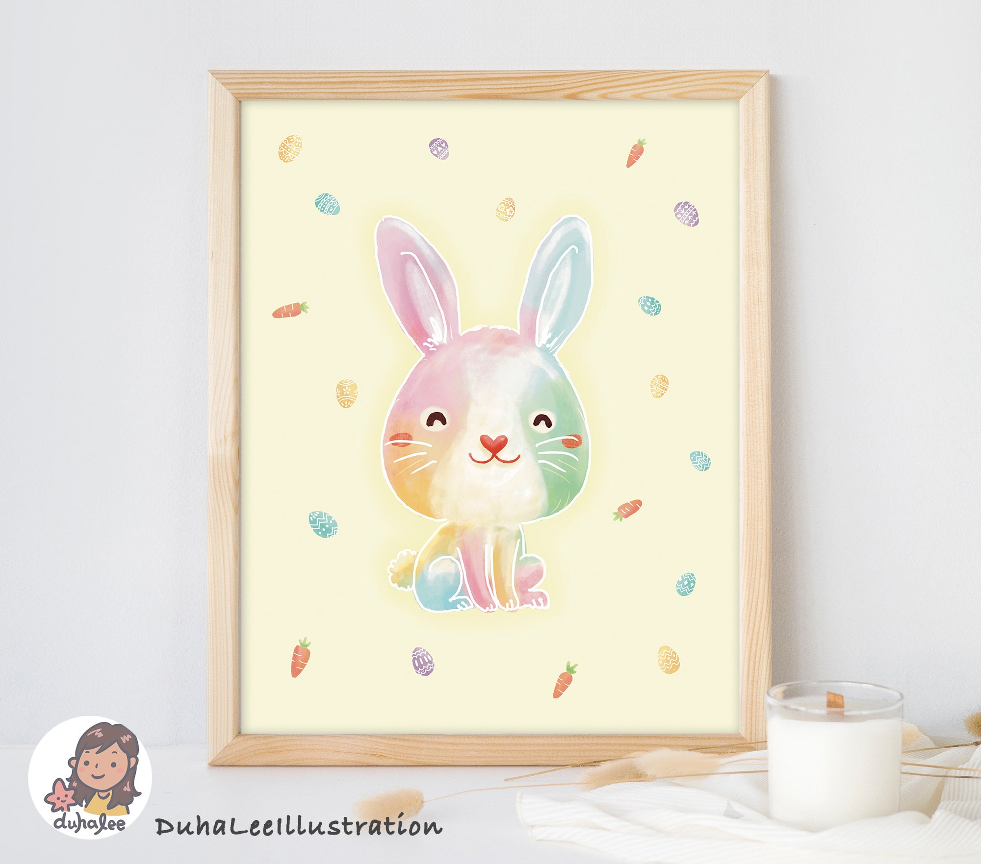 Printable Easter Bunny Nursery Kids Room Decor Pastel Animal - Etsy