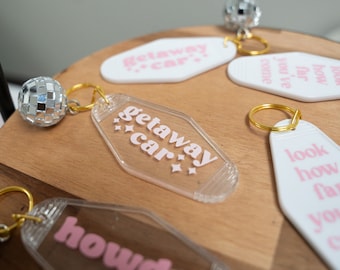 Retro Motel keychains | Motel Keychains | Motel Keychains Funny | Vintage Keychains | Car Keys | Gifts for Her *OPTIONS in the DESCRIPTION*