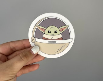 Bambino alieno in un adesivo Pod / adesivo impermeabile / adesivo per bottiglia d'acqua, laptop, diario, taccuino / 3"x 3"