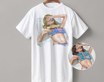 Book Lovers heavyweight boyfriend fit t-shirt | hair & skin options | UK and US cover