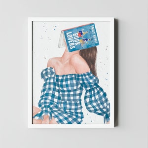 Book Lovers  book art print | Emily Henry book wall art | hair color options