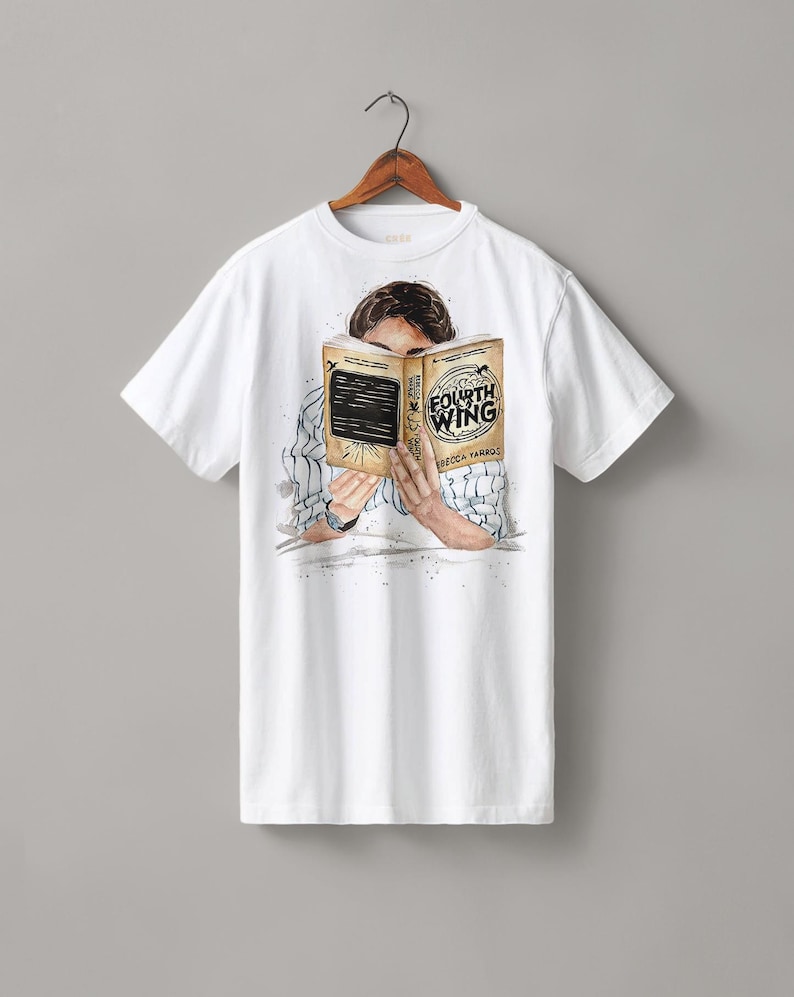 Fourth Wing book heavyweight boyfriend fit t-shirt | hair color & skin options immagine 1