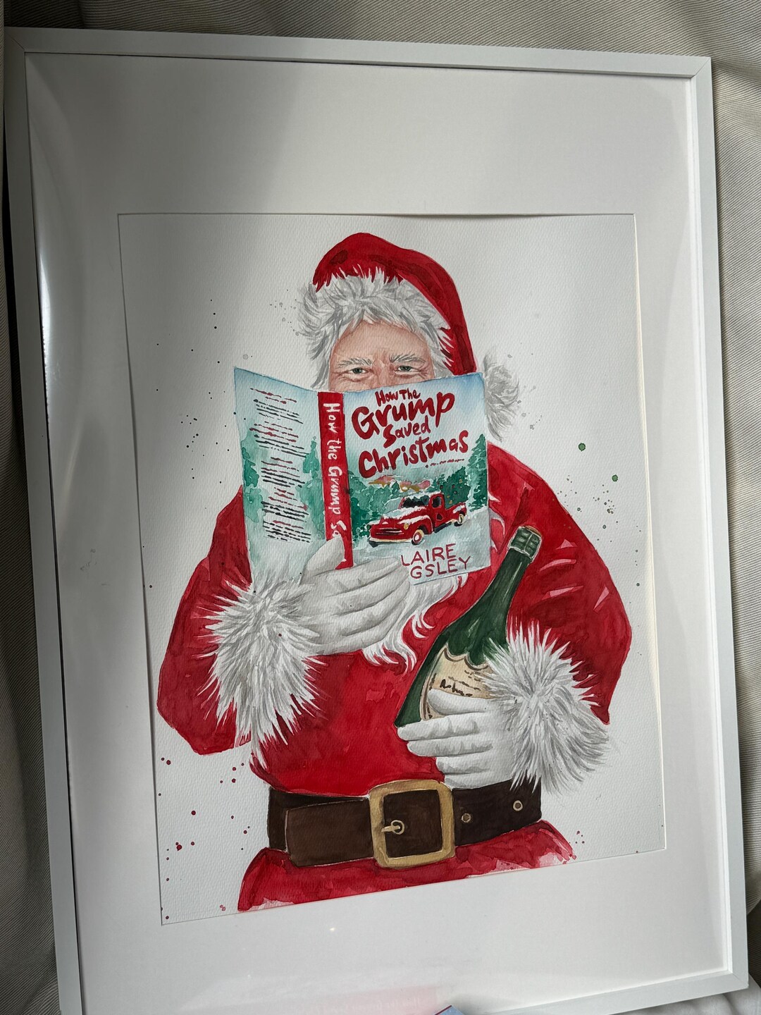 How the Grump Saved Christmas Book Painting on Paper Original