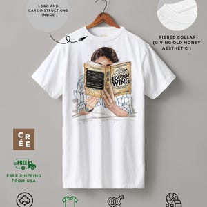 Fourth Wing book heavyweight boyfriend fit t-shirt | hair color & skin options immagine 2