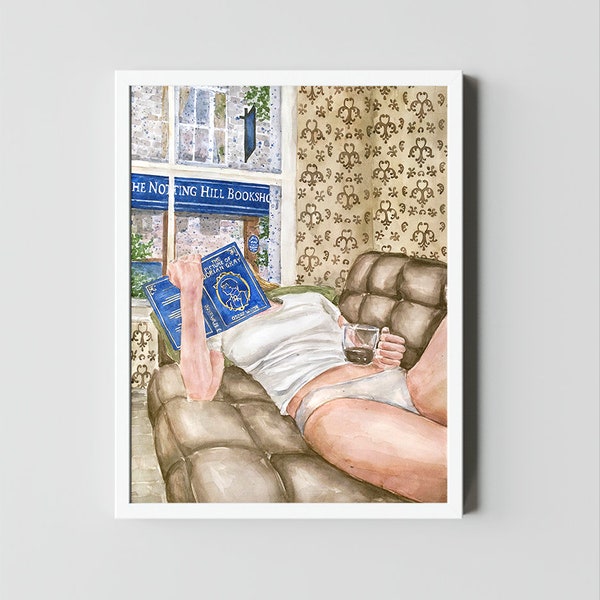 Woman reading The Picture of Dorian Gray by Oscar Wilde book art print | The Notting Hill Bookshop art