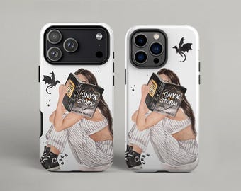 Onyx Storm book phone case | The Empyrean Series dual-layer protection phone cover | hair color and skin options