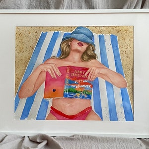 Just For The Summer book painting on paper | original watercolor painting 20,8x17 inch (53x43 cm) by Olga Crée