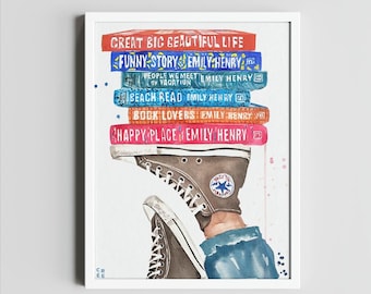Emily Henry books collection art print