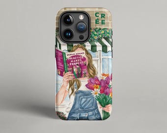 Practice Makes Perfect book phone case |  tough phone case | hair color and skin options
