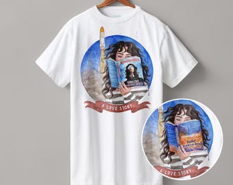 Atmosphere book heavyweight boyfriend fit t-shirt  | UK and US covers | hair & skin options