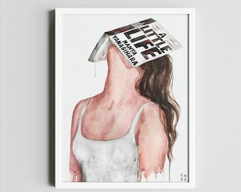 A Little Life book art print | Hanya Yanagihara book wall art decor