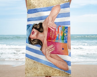 Just For the Summer by Abby Jimenez book beach towel