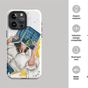 The Nightingale book phone case | Kristin Hannah book inspired tough phone cover | hair color and skin options Bild 3