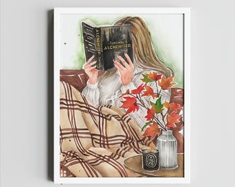 Alchemised book art print | SenLinYu book wall art | hair color options