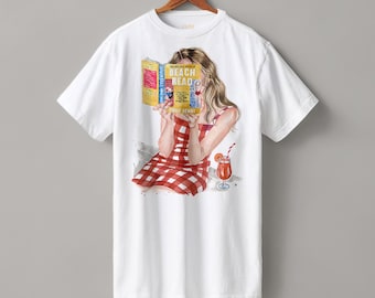 Beach Read book heavyweight boyfriend fit t-shirt | hair color options