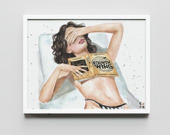 Fourth Wing book art print | Rebecca Yarros book wall art | hair and skin options