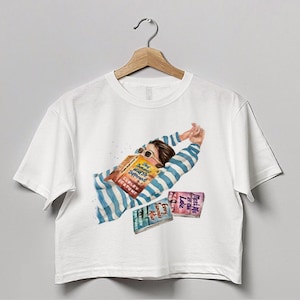 Carley Fortune books collection crop top | 100% cotton tee | hair color and skin options