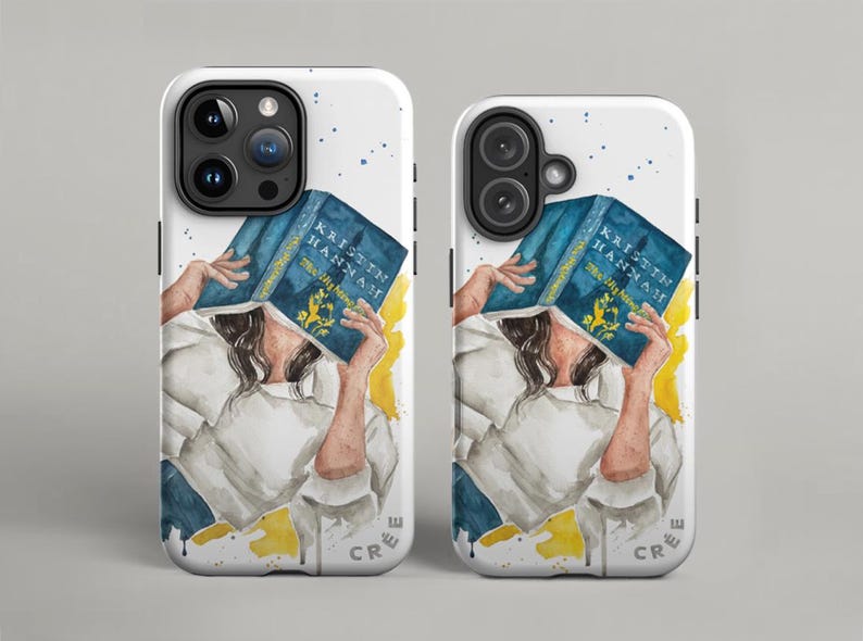 The Nightingale book phone case | Kristin Hannah book inspired tough phone cover | hair color and skin options Bild 1