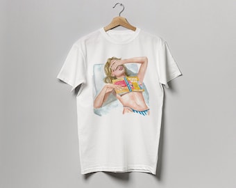 Beach Read book t-shirt | 100% cotton tee | hair color and skin options