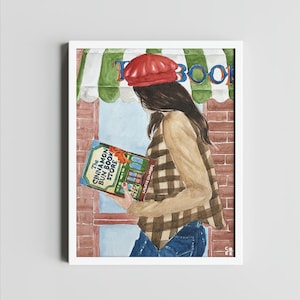 The Cinnamon Bun Bookstore art print | Laurie Gilmore book wall art | hair color options