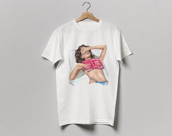Happy Place book t-shirt |  100% cotton tee | hair color and skin options