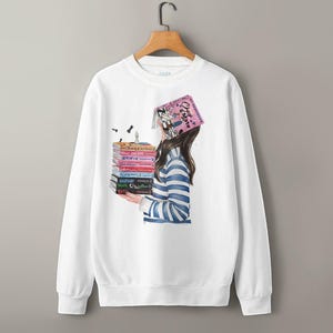 Ali Hazelwood books collection sweatshirt | Check & Mate book sweater | hair color and skin options
