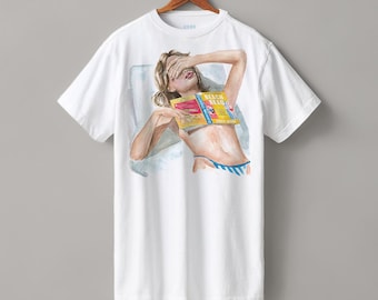 Beach Read book heavyweight boyfriend fit t-shirt | hair & skin options