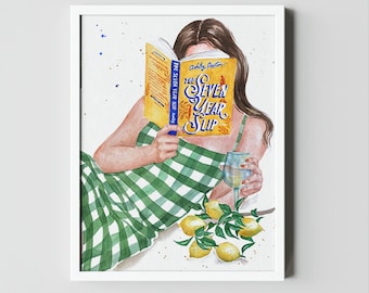 The Seven Year Slip book art print | Ashley Poston book wall art | hair color and skin options