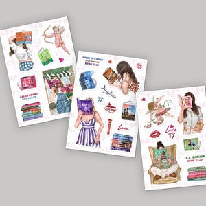 Pack of 3 sticker sheets | Sarah Adams + Liz Tomforde + B K Borison books stickers