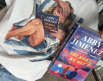 The Night We Met book heavyweight boyfriend fit t-shirt | hair & skin options