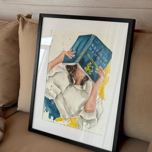 The Nightingale book painting on paper | original watercolor painting by Olga Crée