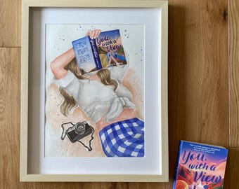 You, with a View by Jessica Joyce book painting on paper | original watercolor painting by Olga Crée