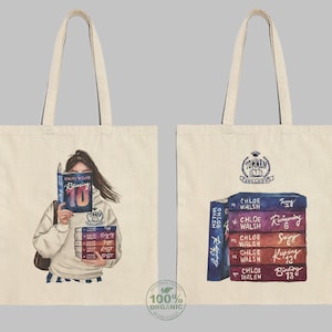 Releasing 10 book tote bag | Boys of Tommen series bookish tote | 100% cotton | UK & US covers | hair color and skin options