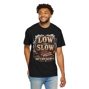 Camiseta "Churrasco Lento e Devagar - Pai" | Design de Mestre Churrasqueiro