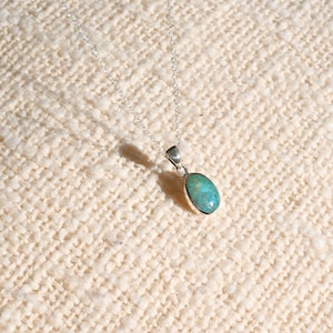 Turquoise necklace,925 Sterling Silver, Genuine turquoise pendant for women, Dainty blue stone turquoise jewelry gift for woman Friends gift