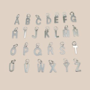 Trufine Sterling silver initiate letter Necklace personalized Alphabet Letter Pendant image 7