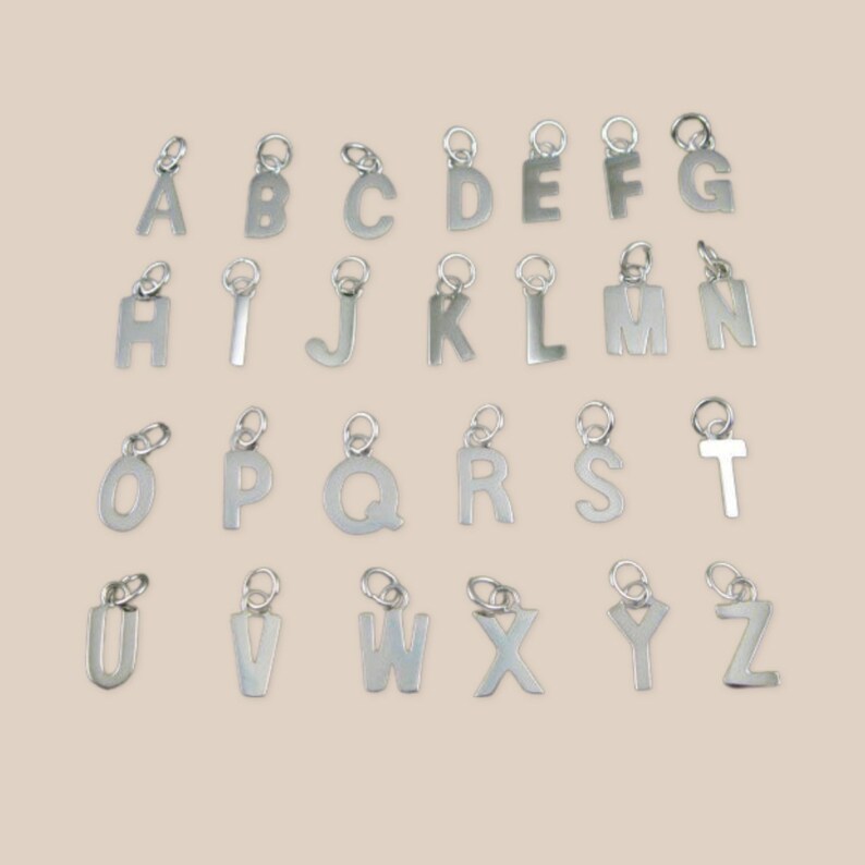 Trufine Sterling silver initiate letter Necklace personalized Alphabet Letter Pendant image 7