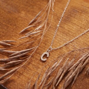 Trufine Sterling silver initiate letter Necklace personalized Alphabet Letter Pendant image 2