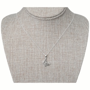 Sterling Silver Celtic Butterfly Pendant Necklace - 18 inch Chain