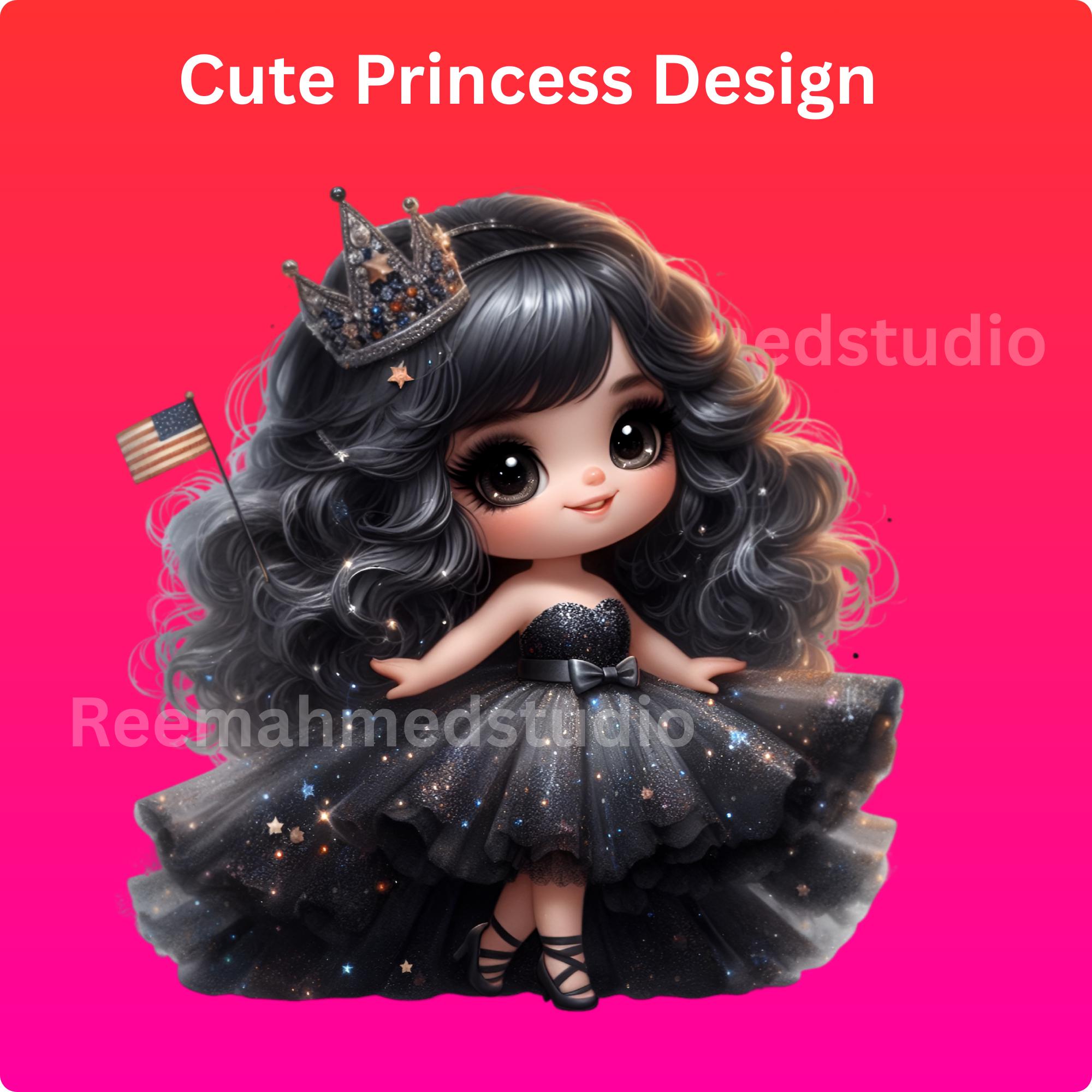 Cute Princess Design Clipart - Princess PNG - Transparent Background ...