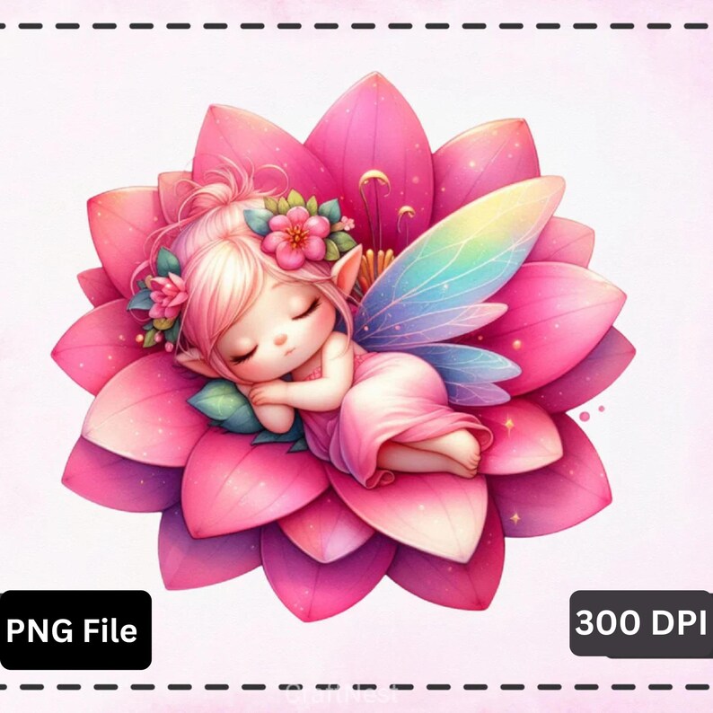 Baby Fairy Clipart Bundle: Fantasy Flower PNG Set (digital Download) - Etsy