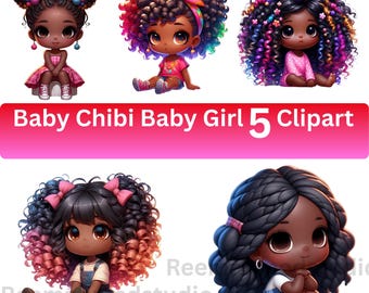 Chebbi Baby Clipart Bundle, Cute Baby Doll Clip Art, Digital Baby Illustration, DIY Character Creator, PNG Baby Doll 300 DPI Art