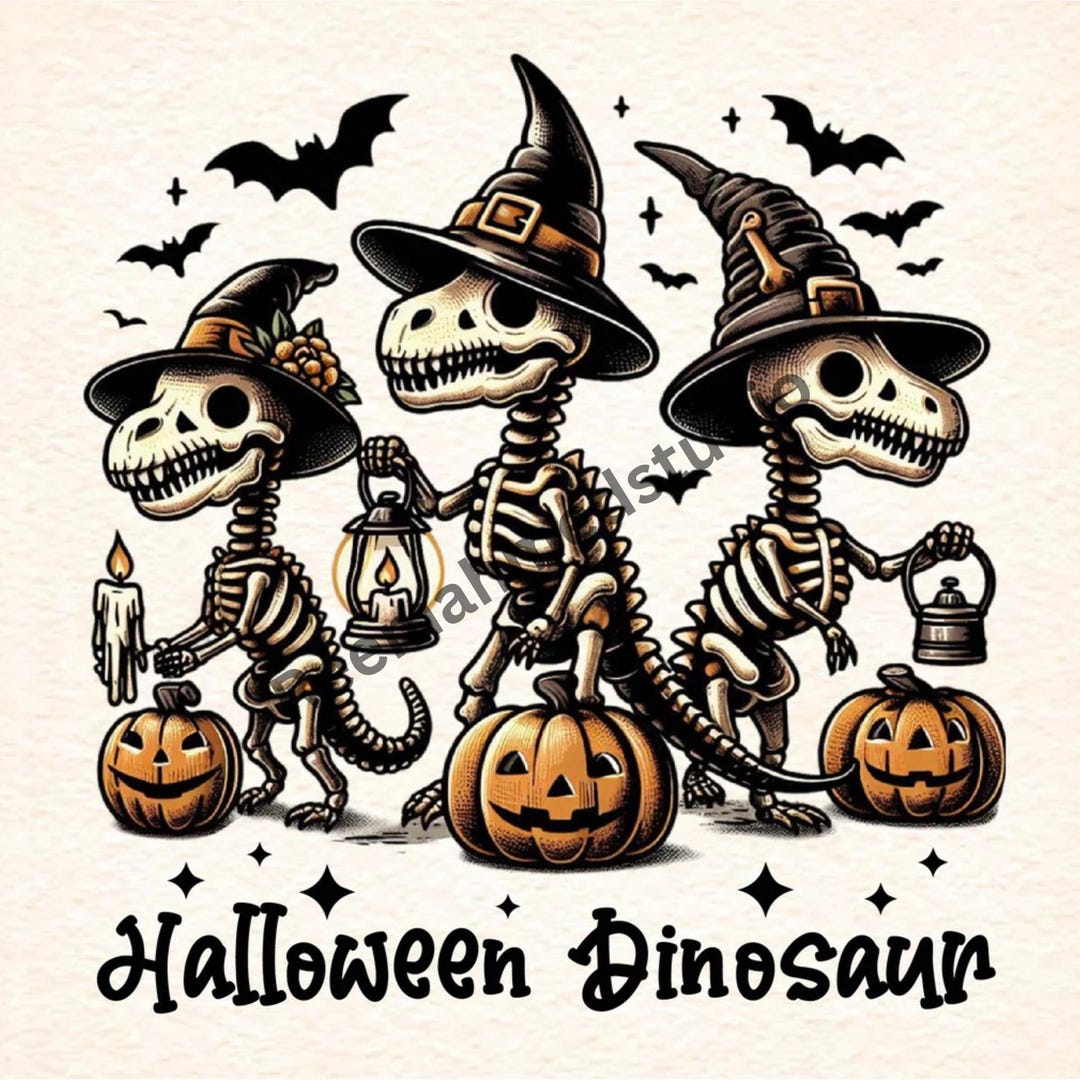 Halloween Dinosaur Clipart Bundle: Spooky Dino Pngs for Kids - Etsy
