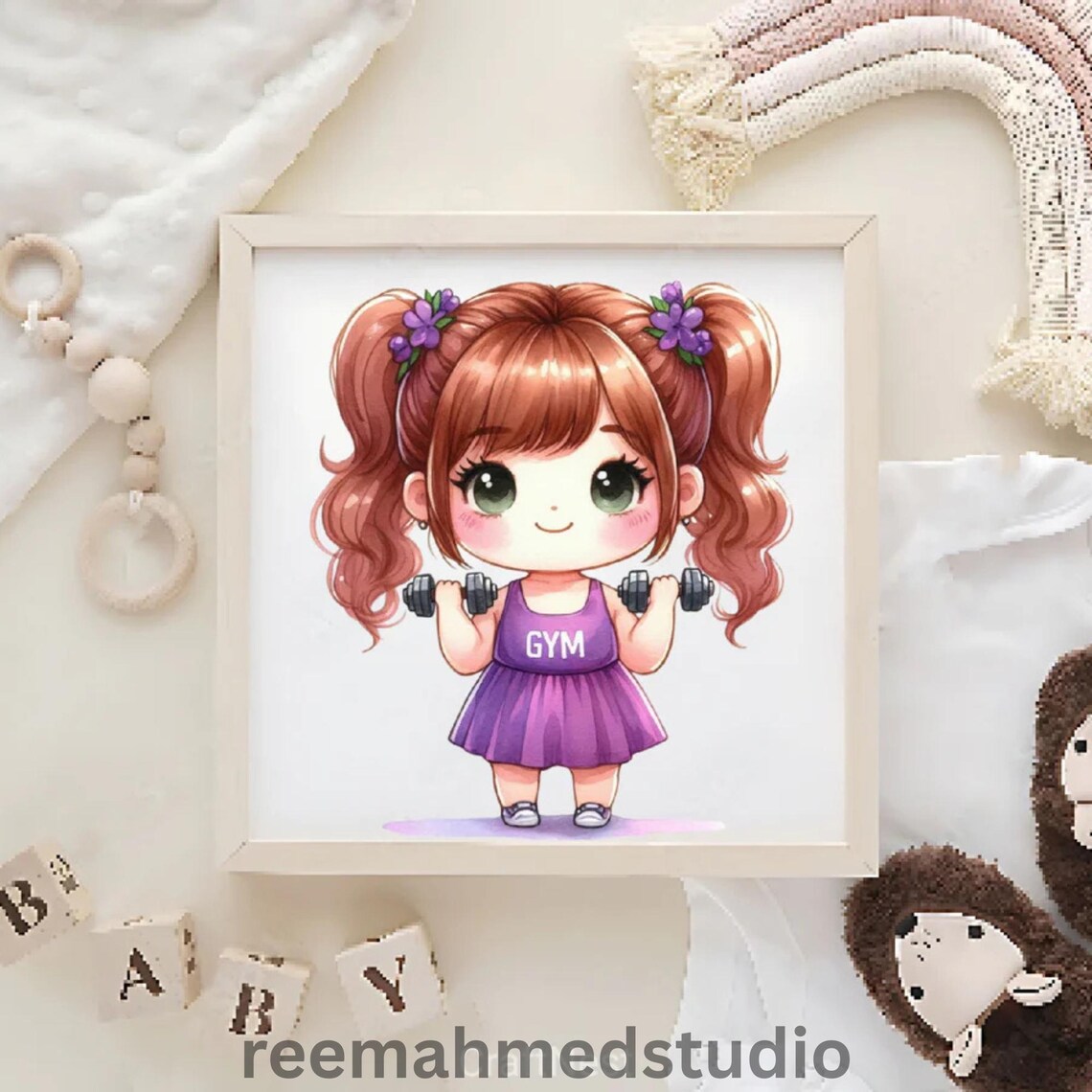 19 Little Girl Gym Clipart Bundle | Fitness Kids PNG Sublimation ...