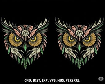 Majestic Owl Embroidery Design
