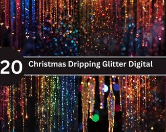 Christmas Glitter Digital Paper: Red, Green, Gold Holiday Backgrounds (Digital Download)