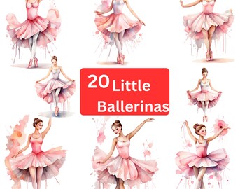 Ballerina Clipart Set | Ballet PNG, Transparent Background (Instant Download)
