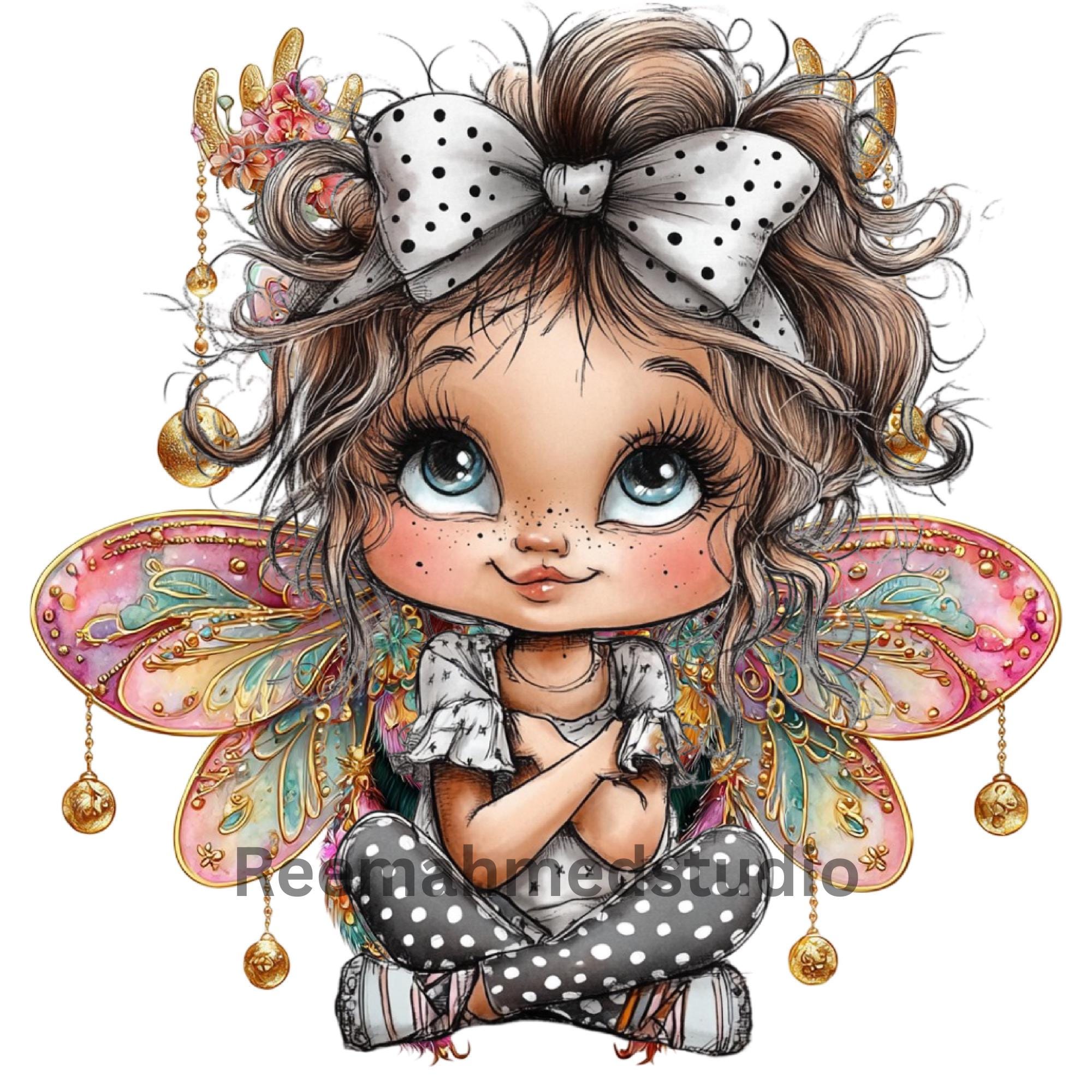 Whimsical Girl Clipart Bundle, 35 PNG Files, Storybook Style Characters ...